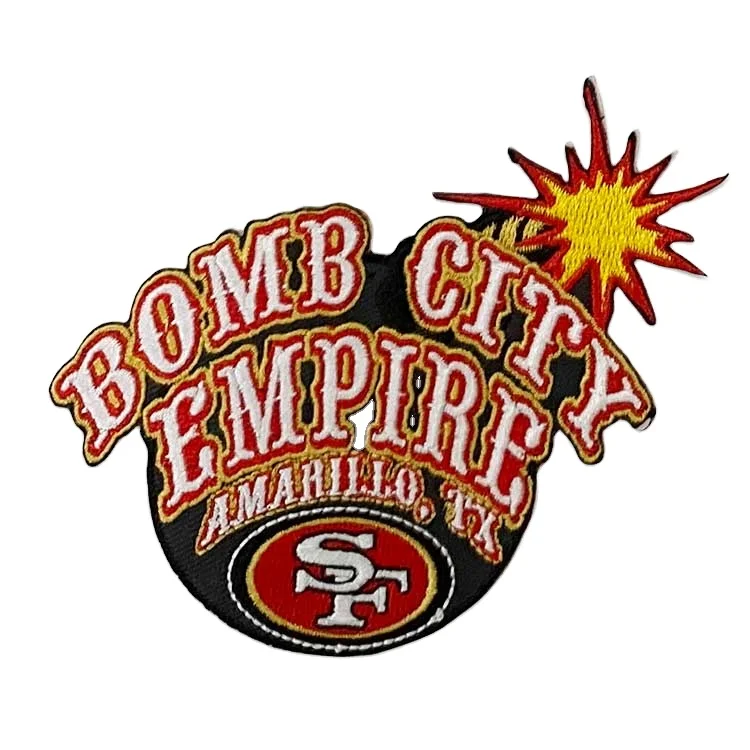 Custom Logo Embroidered Patches Designer Sew Iron On  Embroidery SF Patches