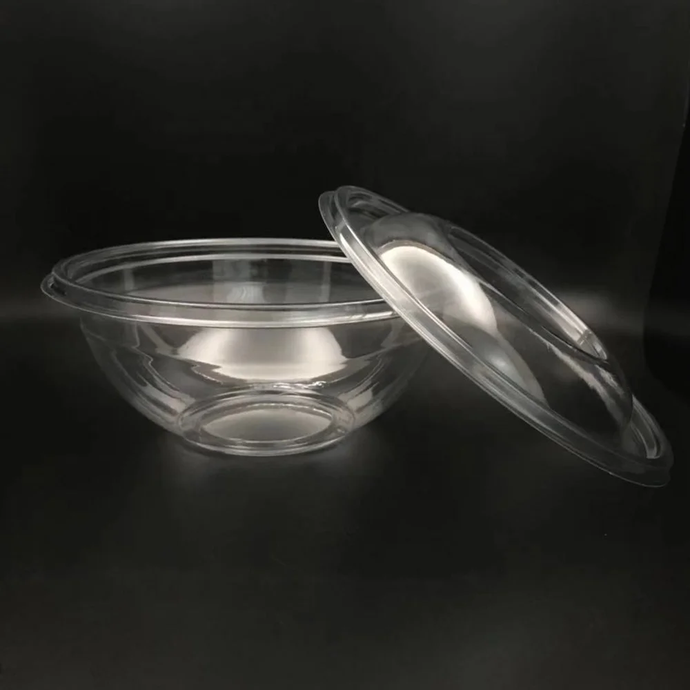 PET 24oz 700ml - disposable plastic salad bowl with lid