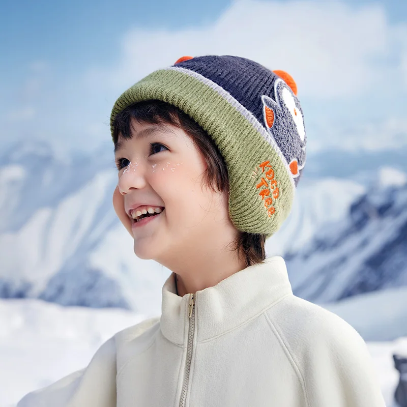 KOCOTREE Winter Autumn Kids Headwear Children Hat Print Knitted Cute Cartoon Casual Boy Girl Hat