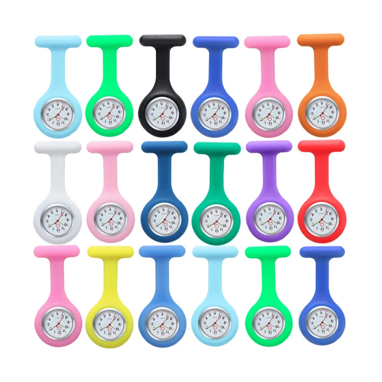 Multi Color Quartz Movement Mechanical Nurse Fob Watch Women Breast Pockets Watch Brooch Silicone Nurse Watch