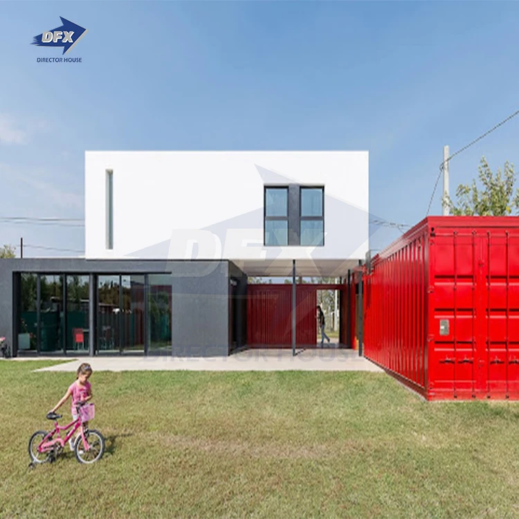 Shipping container house with garage 2 bedroom 40ft modular prefab garden building coffee shop bar tiny home