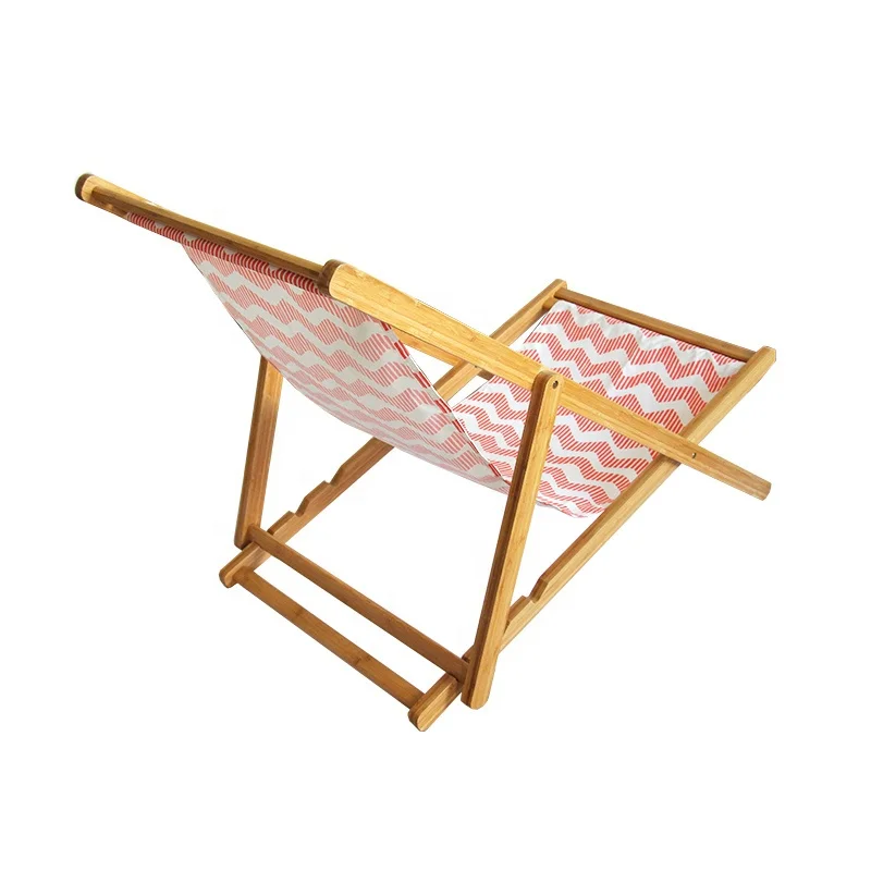 
Wholesale natural foldable bamboo beach lounge chair outdoor with custom cloth 
