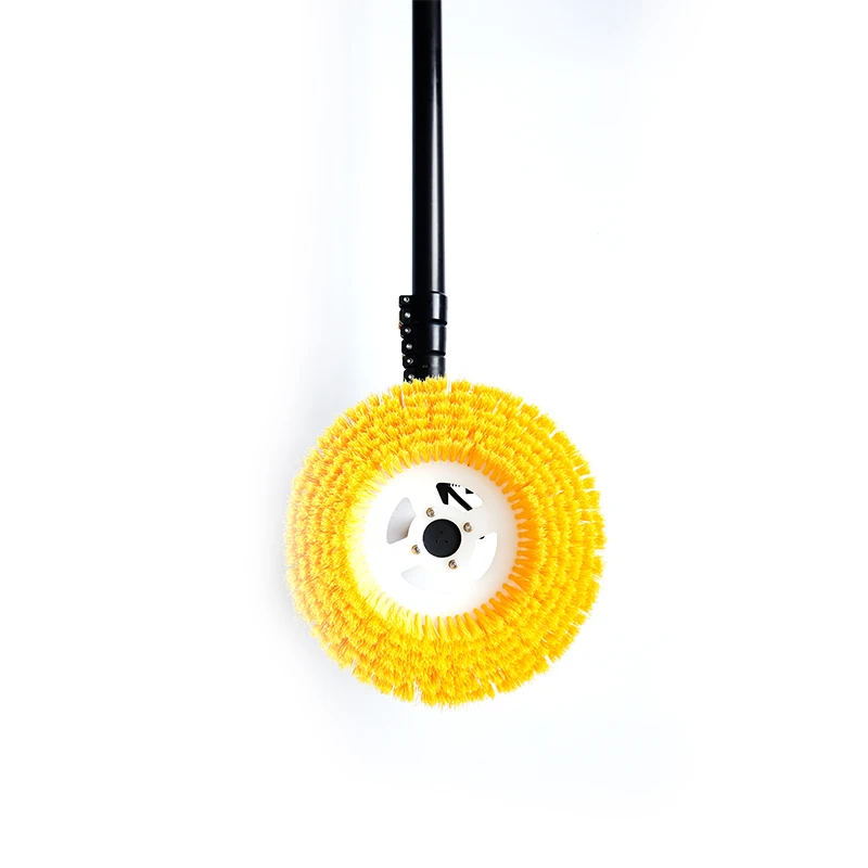 Photovoltaic Solar panel rotary electric Machine dual power single head Manual rotating cleaning robot brush and lithium battery