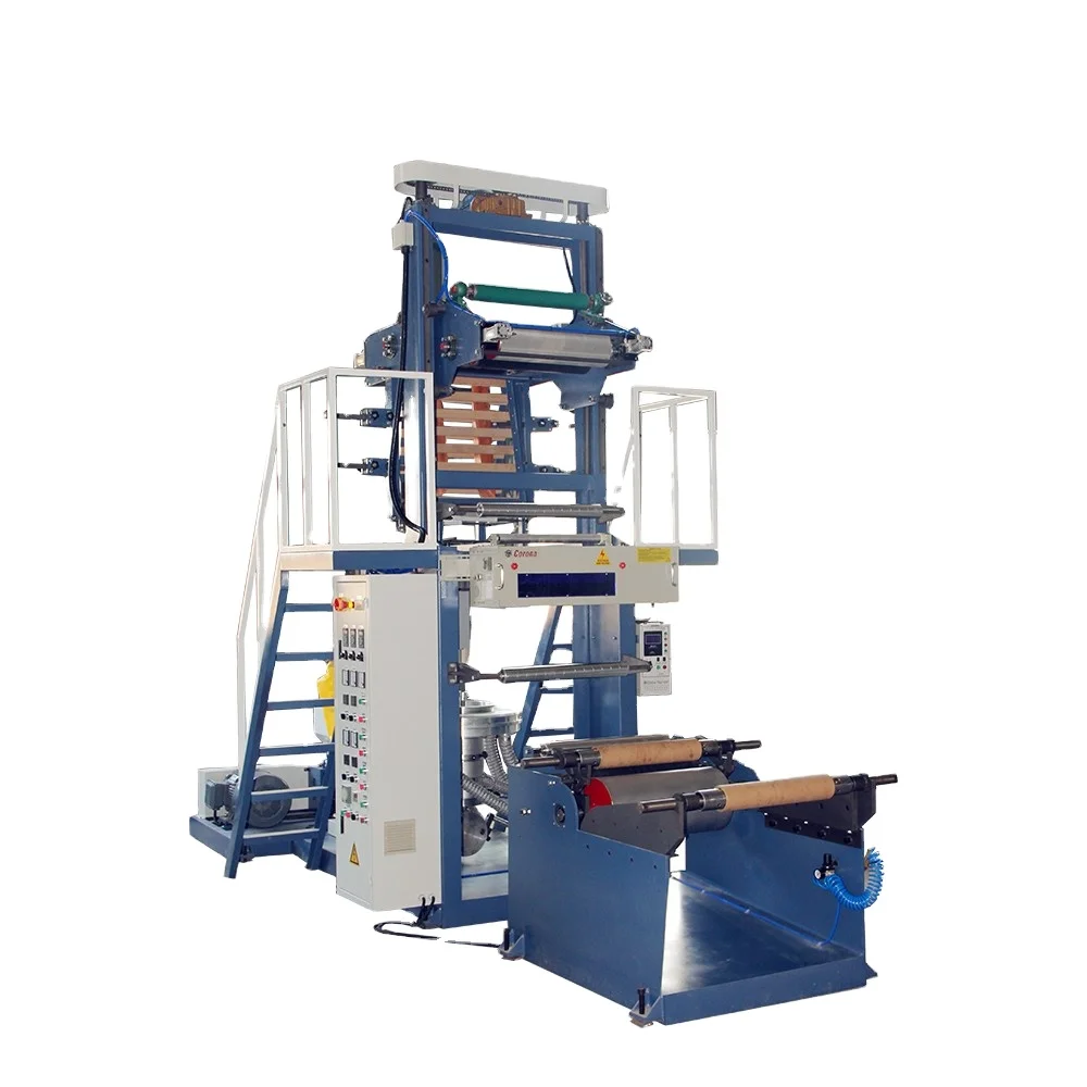 Single Screw Extruder Single Layer Polyethylene Plastic Film Blowing Machine