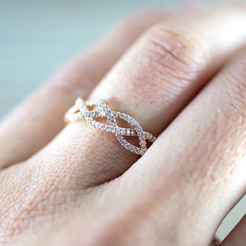 fashion hot new rose gold lady finger ornaments fashion show model ornaments full forever solitaire diamond engagement ring