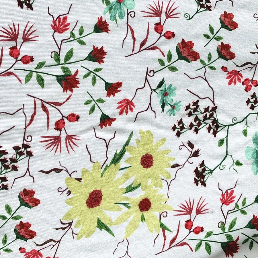 Low MOQ custom digital Print bamboo fiber lycra knitted spandex fabric