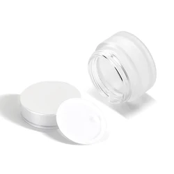 In stock Small Order Acceptable Empty Round Cylinder 5g 10g 20g 30g 50g frost cosmetic cream glass jar with silver screw lid