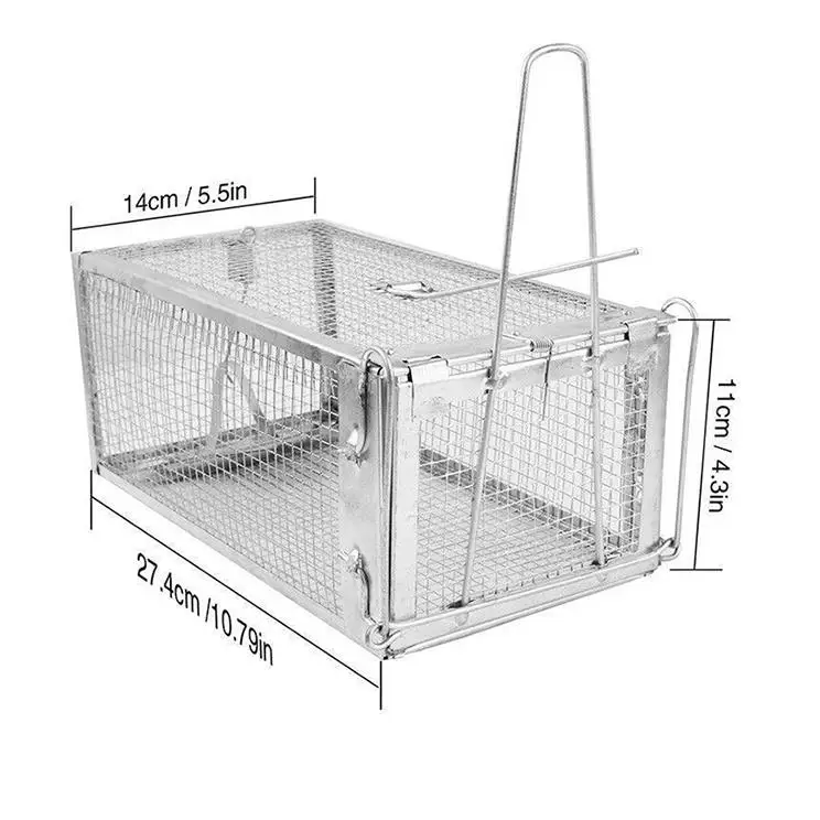 Humane No Kill Rat Traps Silver Galvanized Wire Mesh Mouse Trap Cage