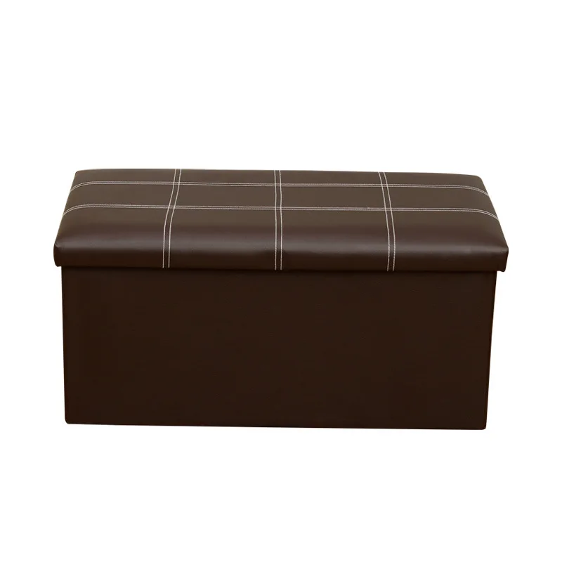 Factory Direcy Custom High Quality Strong Bearing PU Leather Storage Stool with Buckle