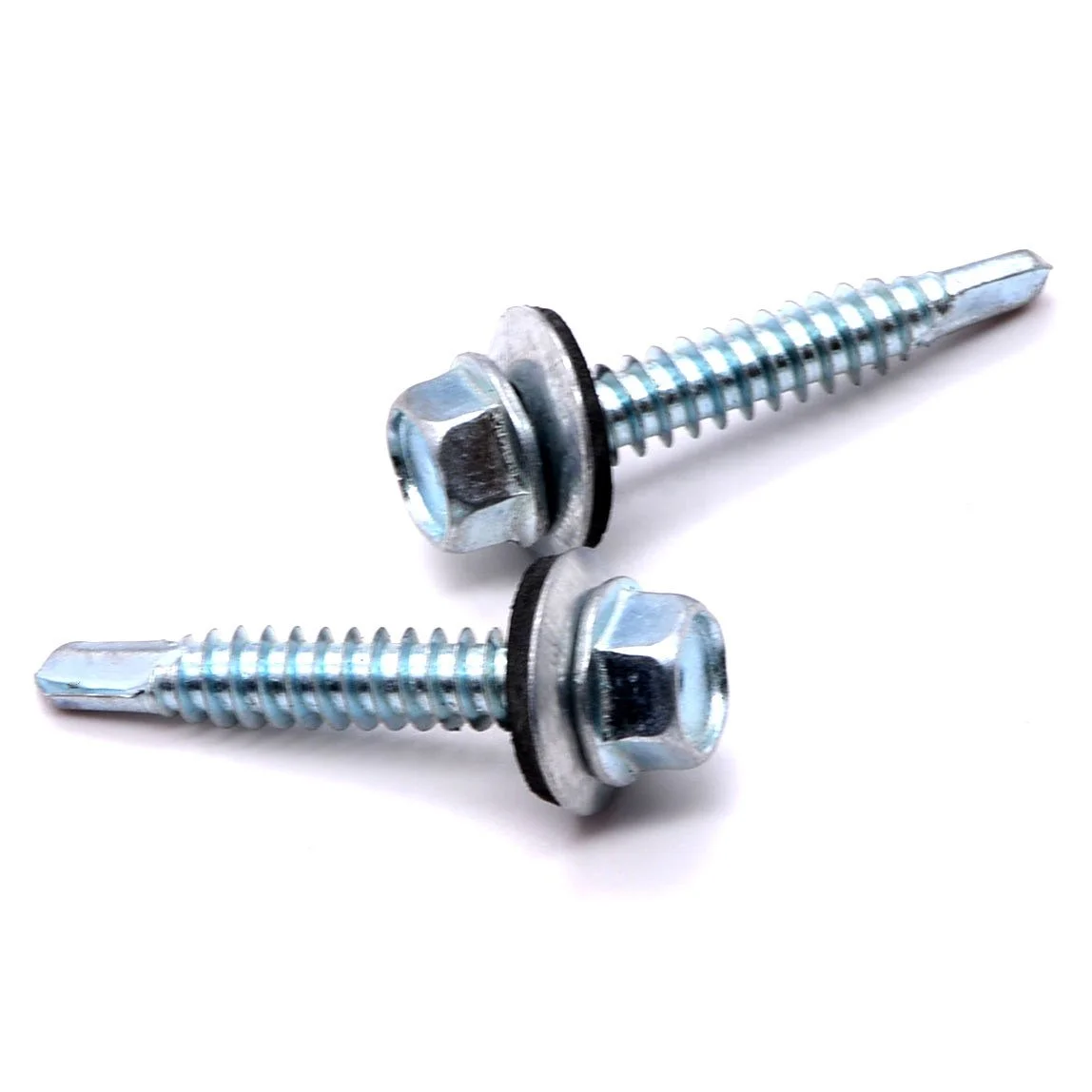 OEM Hexagon Washer Head Self-Drilling Roof Metal Screw Color Plating Self Drilling Screw With Bonded Washer Zinc Plated