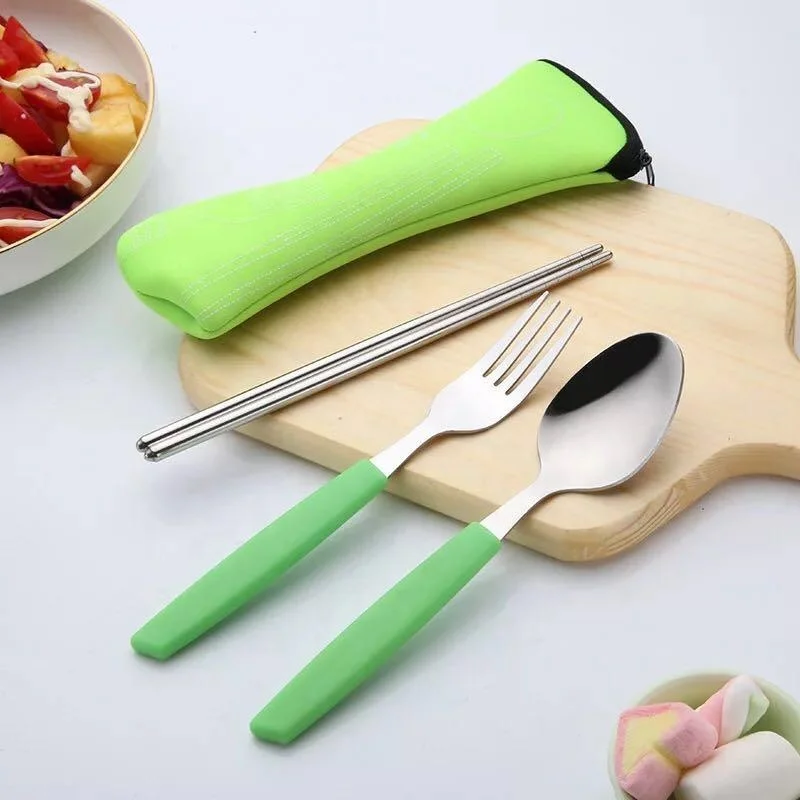 HOT Eco-friendly Reusable Travel Cutlery Set Cotton Bag
