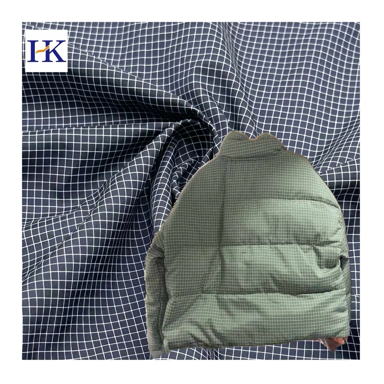 Factory customized 0.25cm nylon polyester plaid 380T dual color down jacket fabric