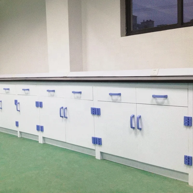 High Quality PP Laboratory Wall Bench White Polypropylene Lab Table Strong Acid and Alkali Resistance