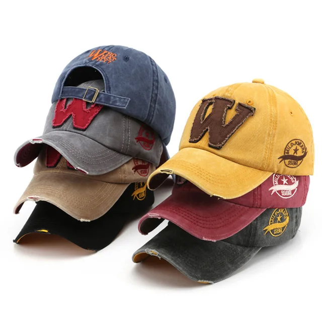 Version Wash And Grind Edge To Make Old Sticker Letters Low Profile Washed Brushed Twill Adjustable Patch Baseball Caps Dad Hats