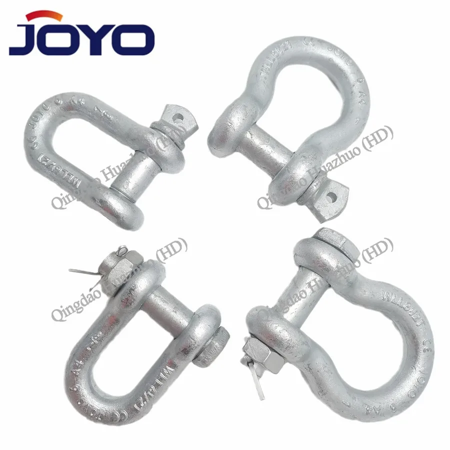 lifting shackle  drop forged  screw pin chain G210 shackle 4 times or 6 times...