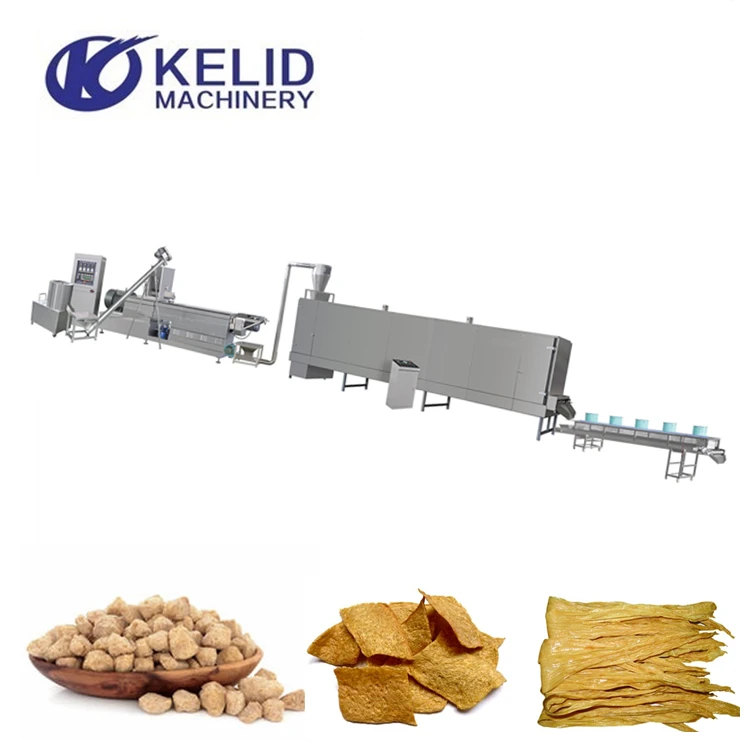 Soya Protein Chunks Nuggets Fiber Tvp Extruder Making Processing Machine