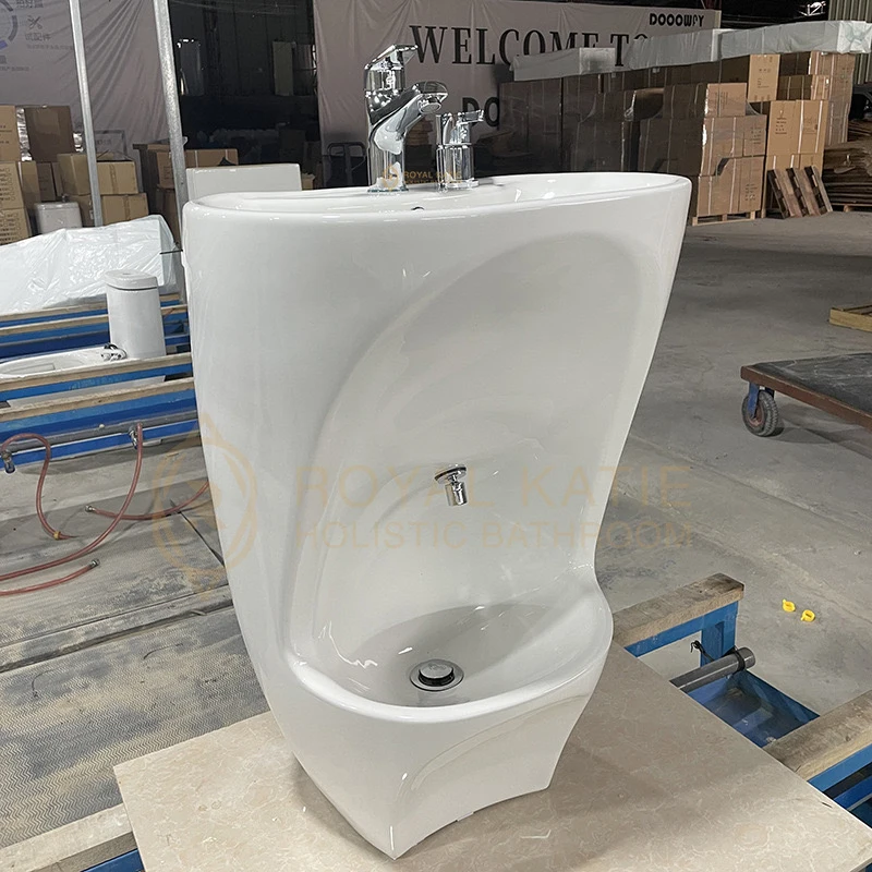 Bathroom Wudumate Sink Foot Washer Pedestal One Piece Hand Wash Muslim Wudu Basin