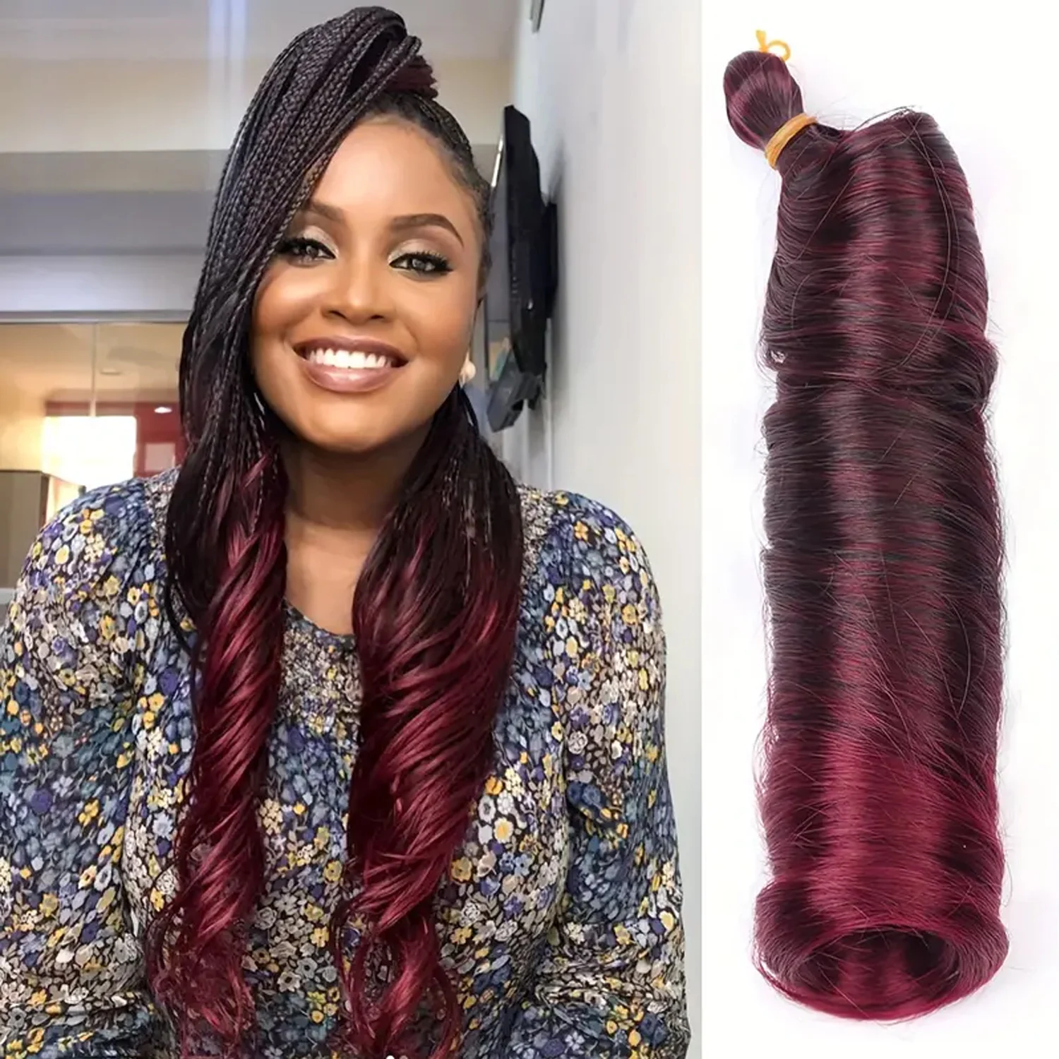 Kanekalons Fiber Hair french curl braiding hair crochet extensiones crochet spiral french curls silky for braids Pony Style