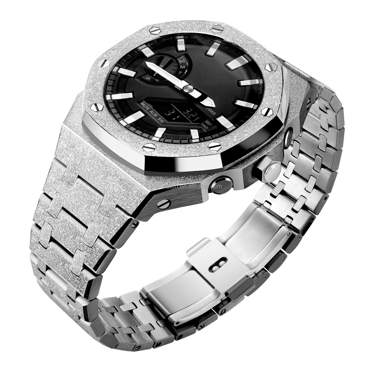 Luxury 5Th Generation Frosted 316L Stainless Steel Quality Modified G Shock Ga2100 Oak Case Watch Mod Kit For Casio