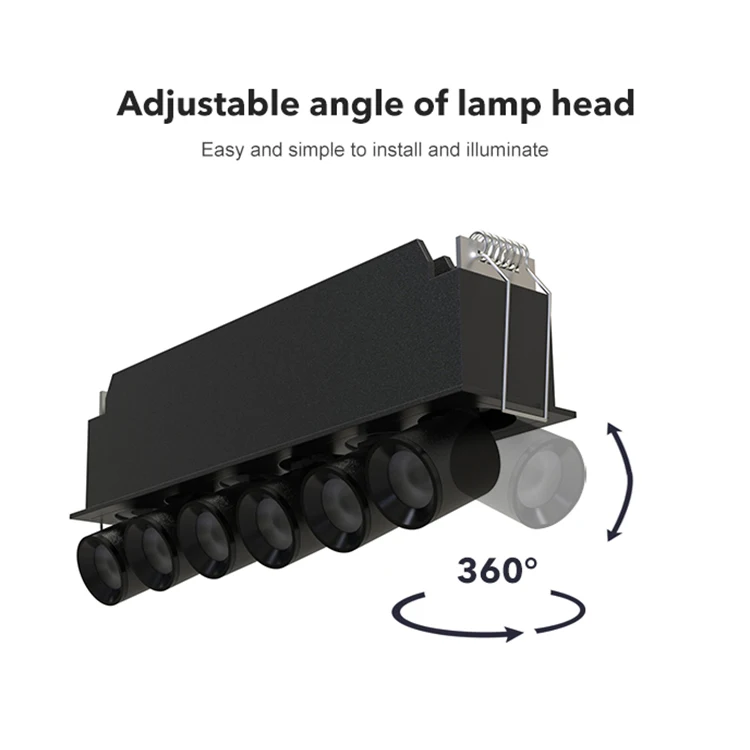 Factory Direct Sale Hotel Office Recessed Mounted Anti Glare Stretched Led Linear Grille Spotlight