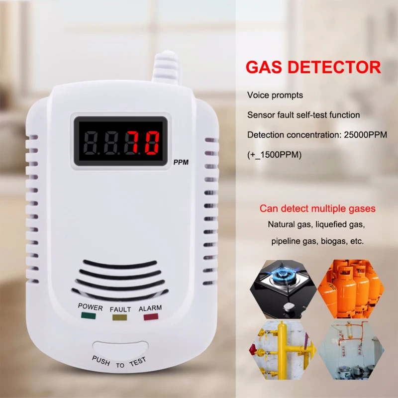  Home Standalone Plug-In Combustible Gas Detector LPG LNG Coal Natural Leak Alarm Sensor Voice