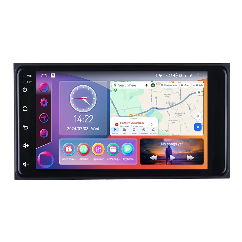 Factory N3 64GB 7 Inch Octa-core QLED Screen 2.5D FM DSP Radio Android 12 Car Multimedia Video Player GPS Navigation for Toyota
