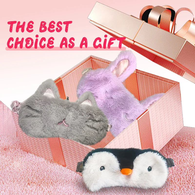 Thanksgiving Christmas Birthday Gifts GrapheneFar infrared heating Plush Eye Cover Soft Funny Blindfold Sleep Eye Cover