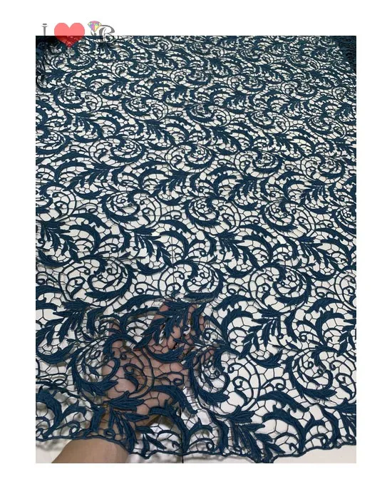 classy top quality teal blue sky blue cord lace for nigeria wedding party dress