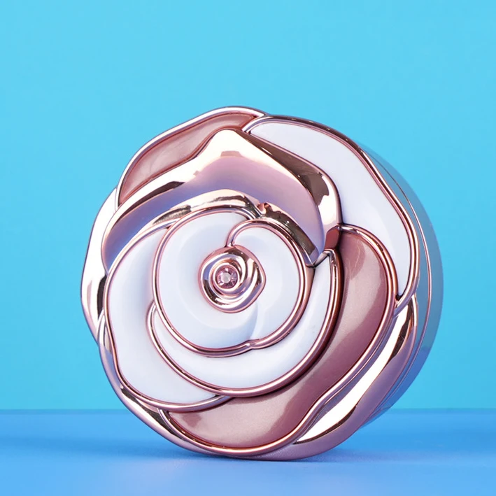 Refillable Air Cushion Foundation Blush Powder Makeup Cosmetic Packaging Empty Rose Case with Replaceable Inserts