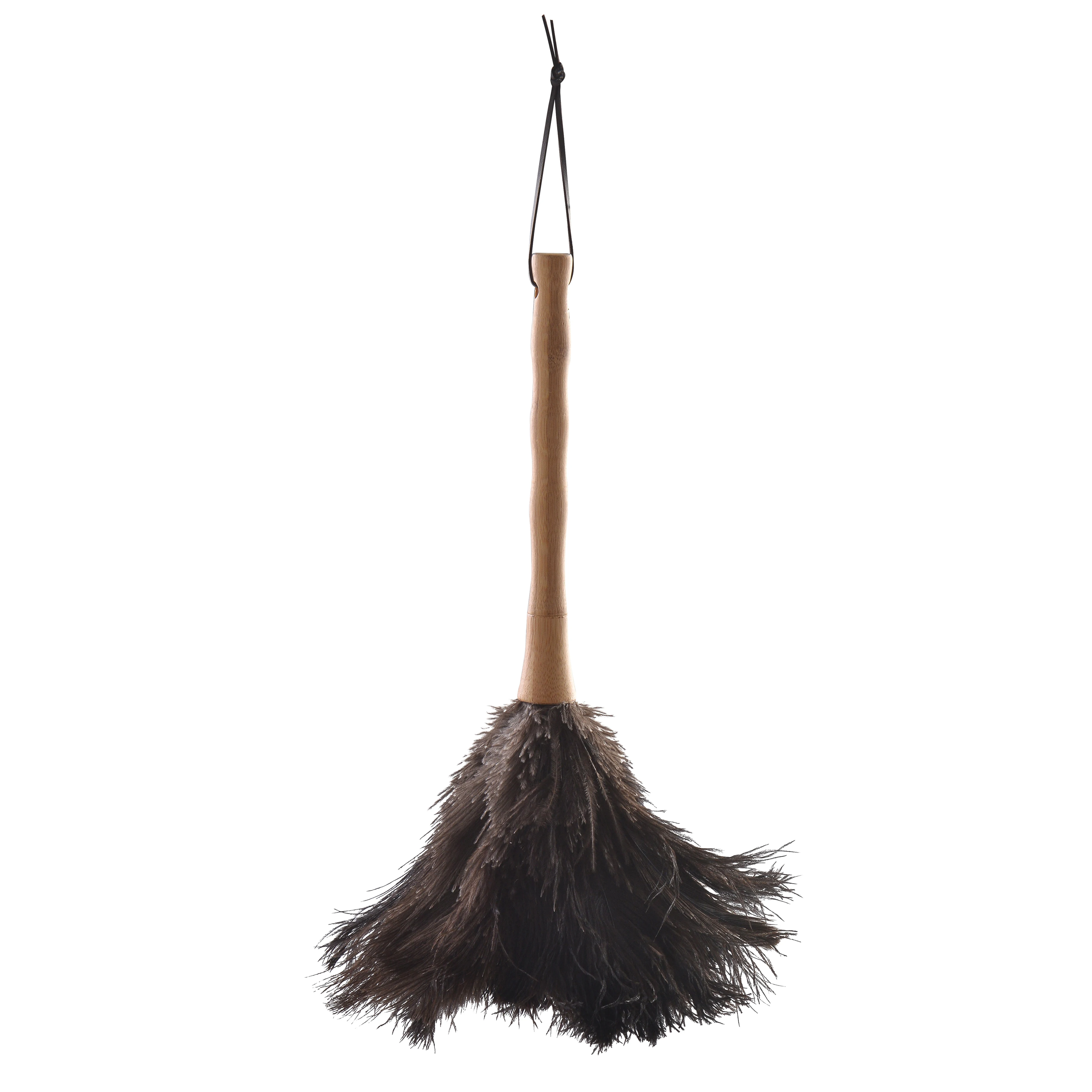 Super Soft Real Ostrich Feather Duster Bamboo Handle Natural Finish Brown Wood  Home Furniture Duster