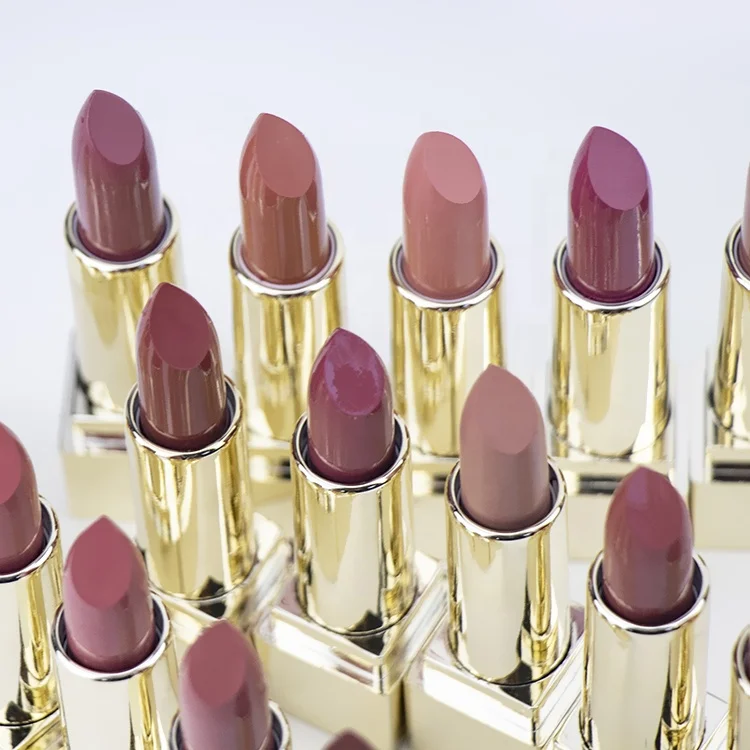 
High Quality No Brand Luxury Gold Lip Stick Tubes Private Label Matte Lipstick 