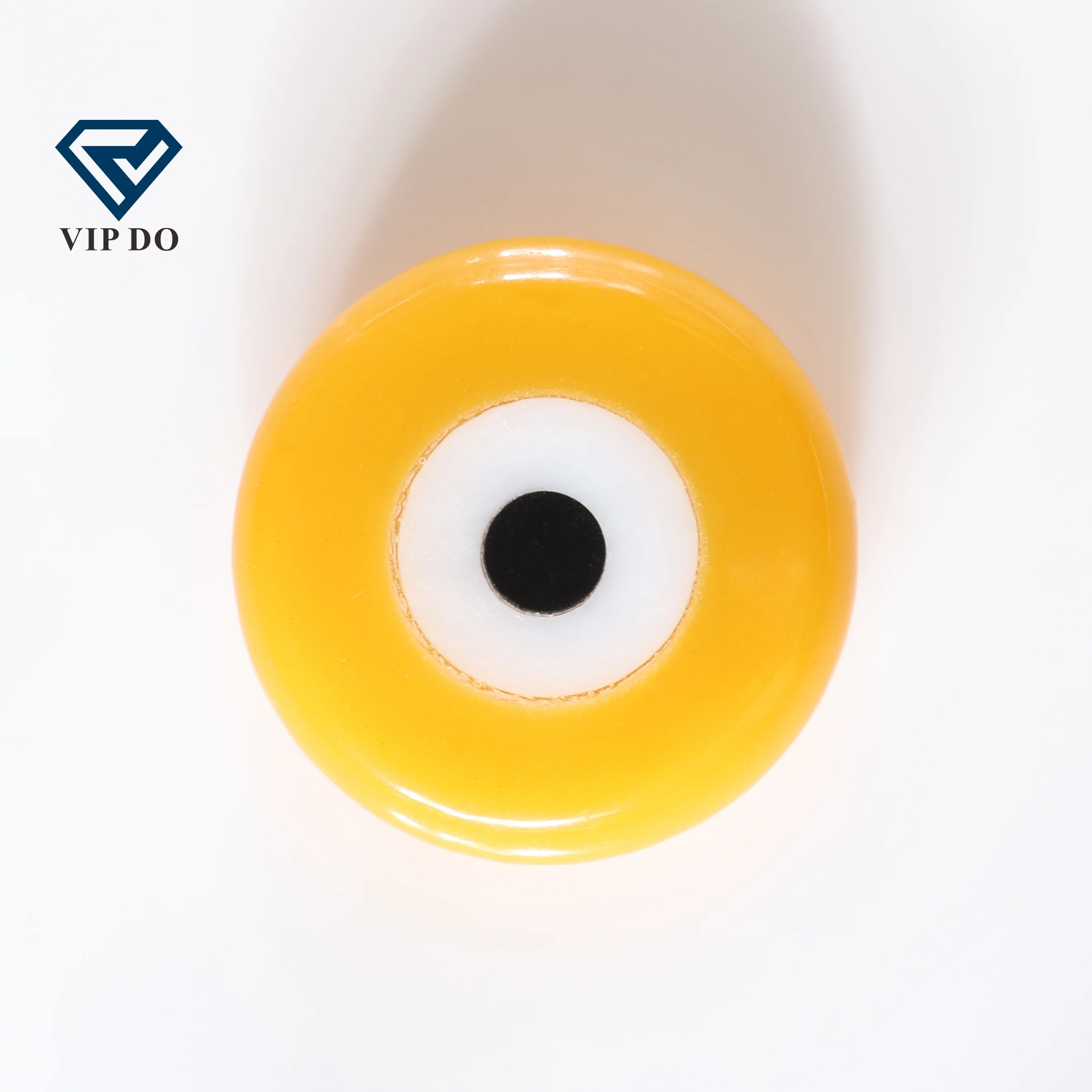 Factory wholesale Double flat Flat top synthetic turquoise  round cut eye can be customized in any shape of the devil eye