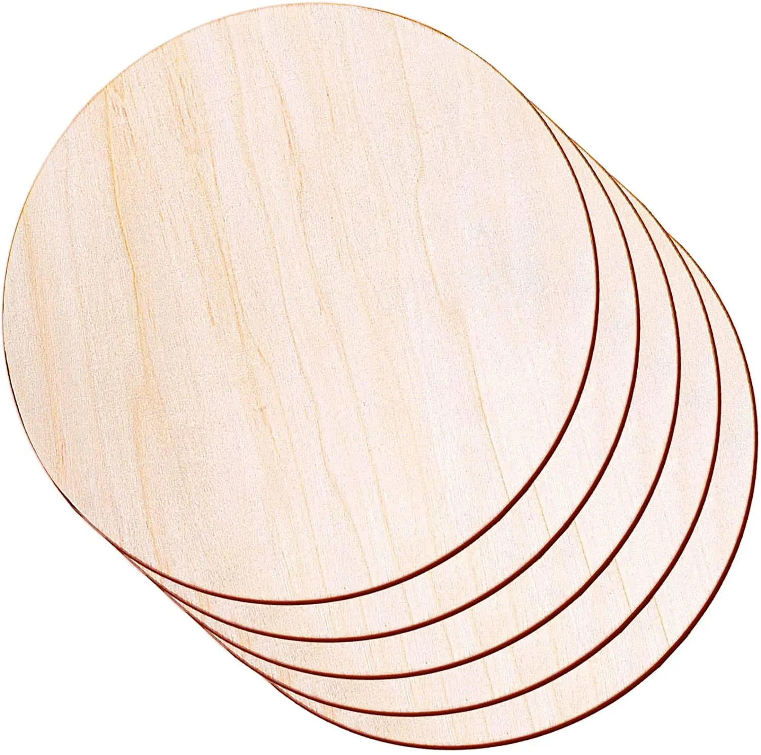 Pieces Blank Round Ornaments Wooden Cutouts Round Wood for Diy Craft Decoration Laser Engraving Factory Unfinished Wood Circle