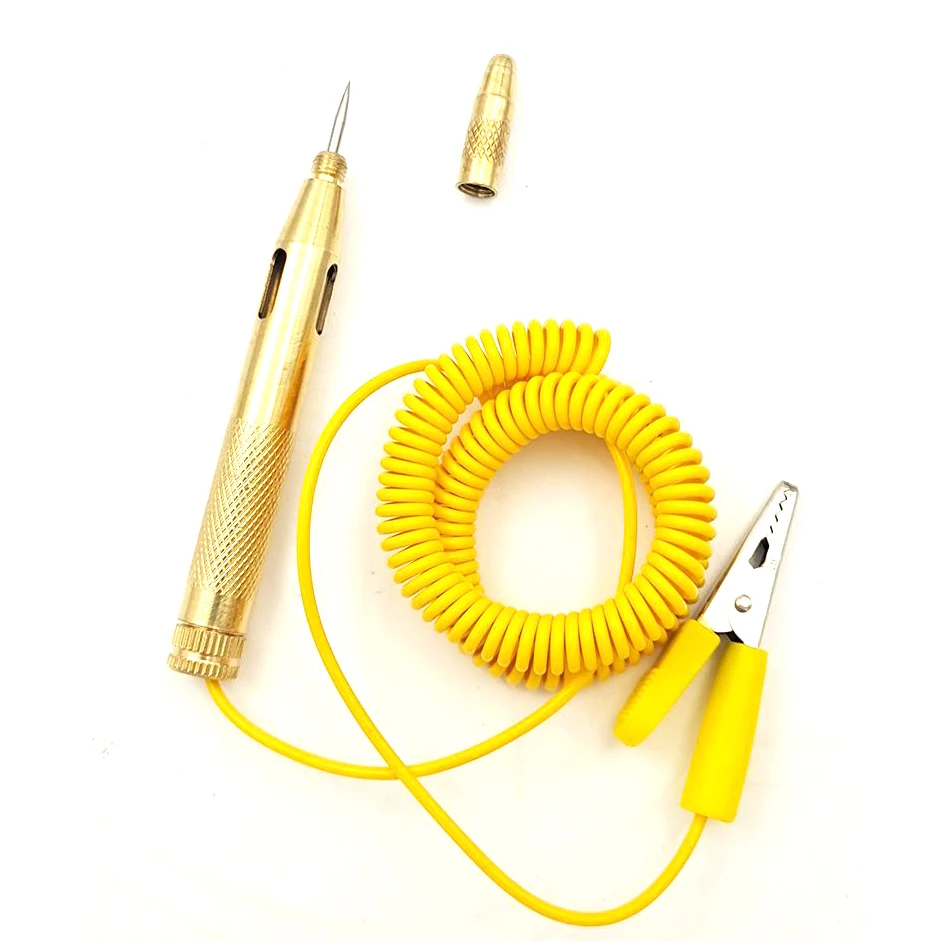 6V - 24V Circuit Voltage Tester  Probe Auto Light Lamp Voltage Test Pen Detector Copper spring wire Car Clip Circuit Tester