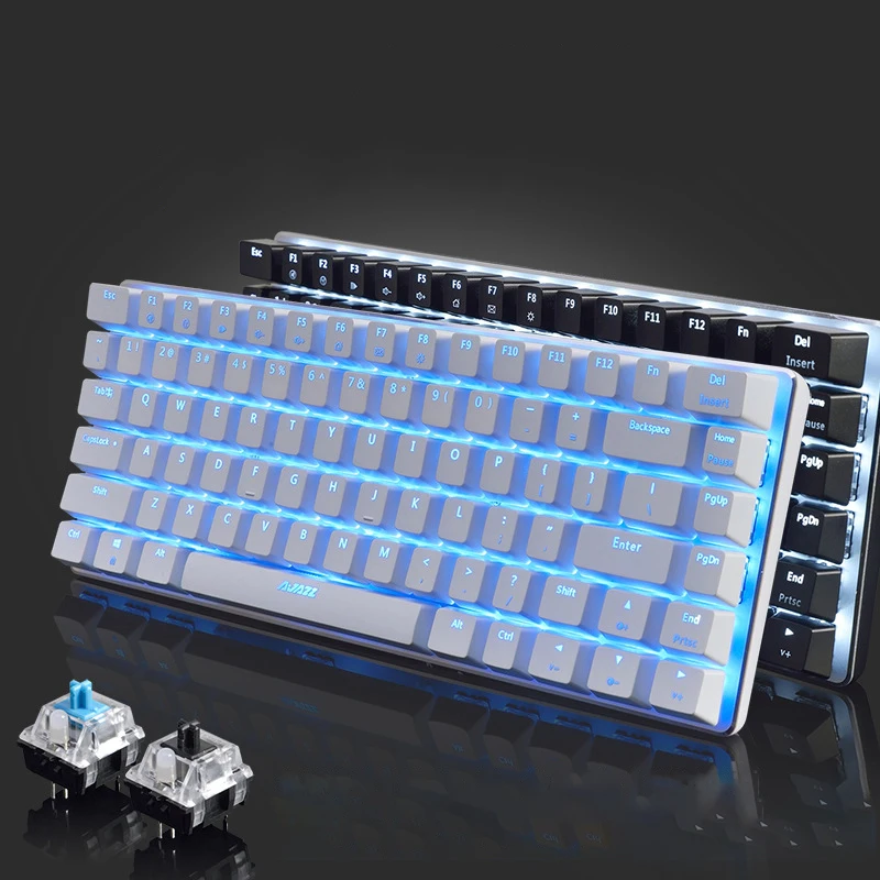  Механическая клавиатура N-key с голубым переключателем 82 клавиши черный переключатель игровая