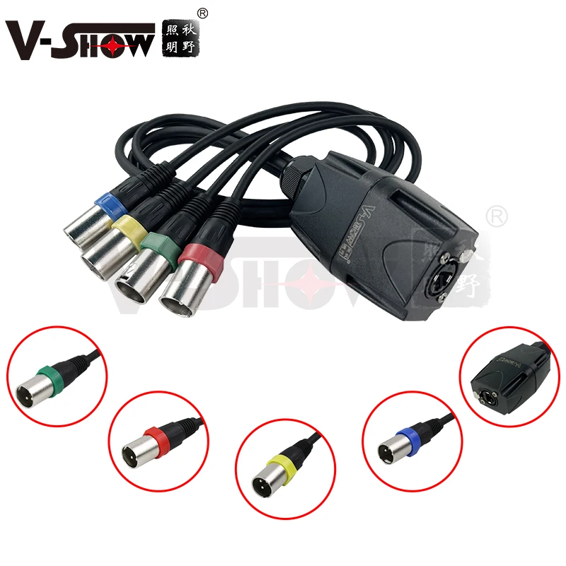 VHSOW RJ04D Shipping From Euro V-Show Adapter DMX-RJ45 Cable splitter RJ45/4 x XLR 3pin male AND female