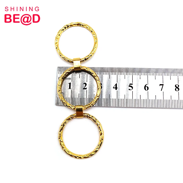 Wholesale Simple Three Ring Gold Plated Metal Bikini Connector Buckle For Swimwear Accessories