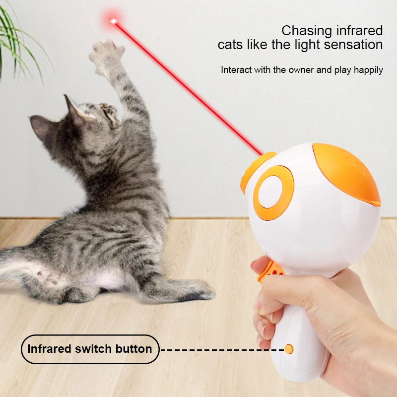 Interactive Dog Food Launcher Gun Cat Laser Pointer 2 in 1 Pet Slow Feeder Dispenser Toy Cat Dog Exercise Training Treat Toy