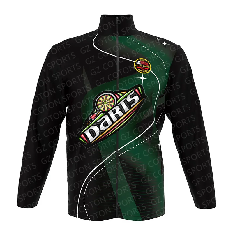 Custom Logo Mens Design Kids Youth Polyester Dart Team Club Sublimation Dart Polo Shirt With Zipper Pocket