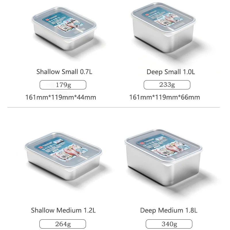 304 Stainless Steel Sealed Portable Lunch Box Camping Picnic Stainless Steel Crisper