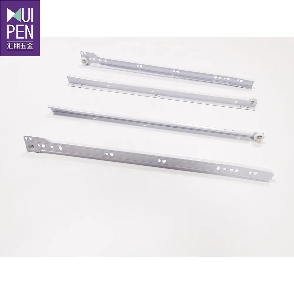 Epoxy powder coated paint roller runner Euro type ball bearing drawer slide,soft closing hidden drawer slide