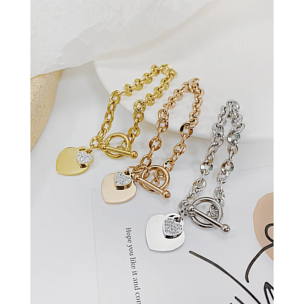 Wholesale European American Fashion Jewelry Women High-End OT Buckle Stainless Steel Bracelet Bracelet Fashion Jewelry