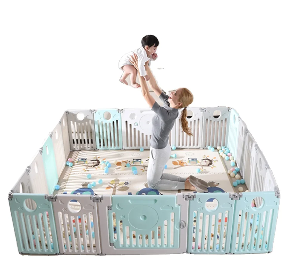 New Arrival Foldable Indoor Plastic Fences for Kids Children Slide for sale Baby Safety Playpen