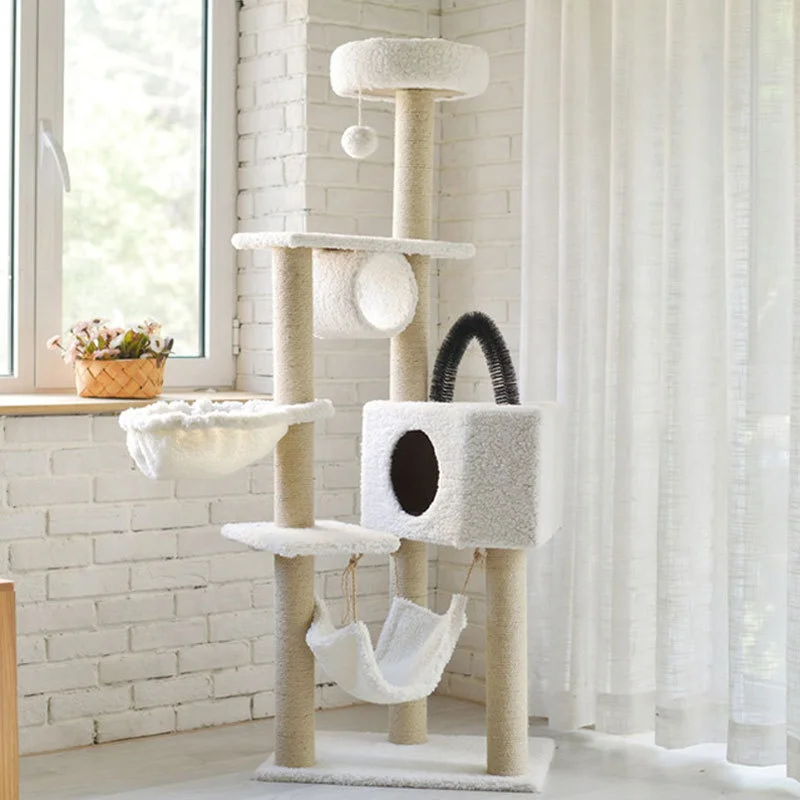 pet supplies amazon hot selling cat climbing tree Wood 4 Layers climbing tower for cat towers cat scratching posts