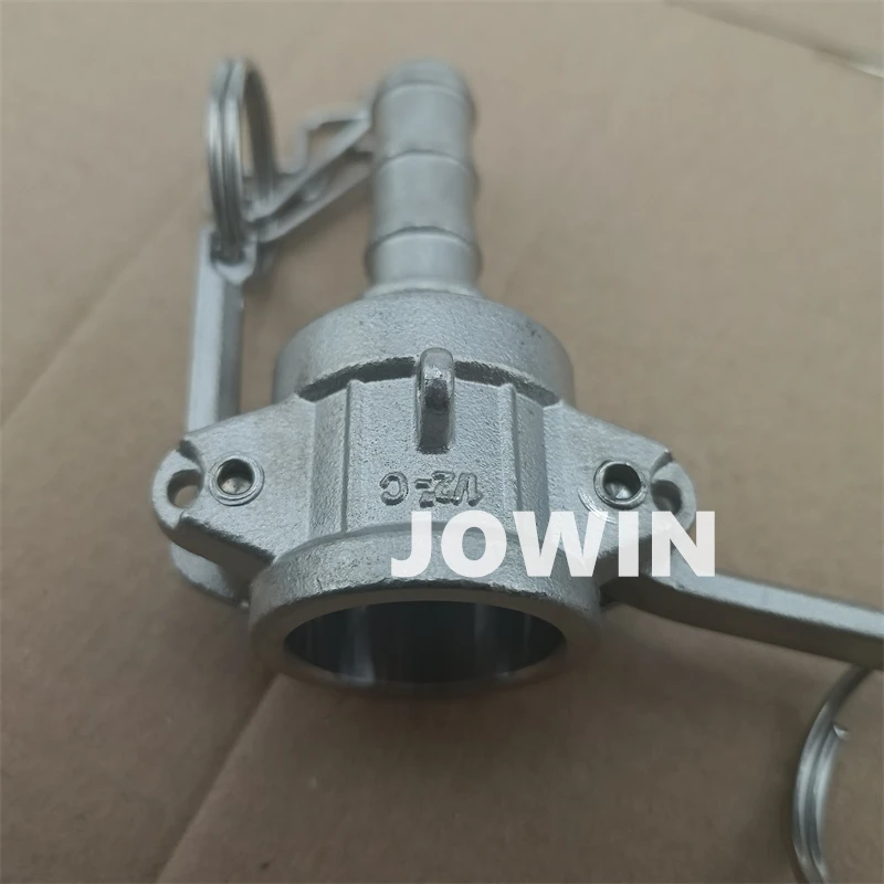 Stainless Steel Type C Female Coupler x Hose Shank Cam and Groove Fitting with Safety Clips