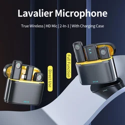 2023 New Wireless Lavalier Microphone Portable Audio Video Recording Mic K9 K8 Live Broadcast Gaming Mini Microphone For Phone