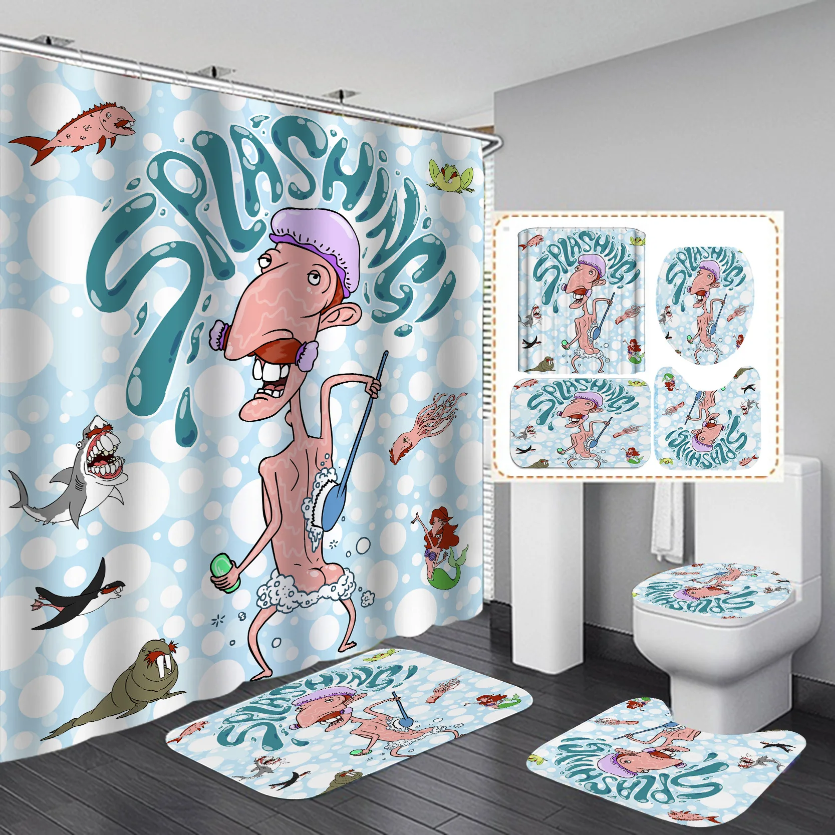 Hot Sale Factory Direct Clear Bathrooms Custom Printed Shower Curtain