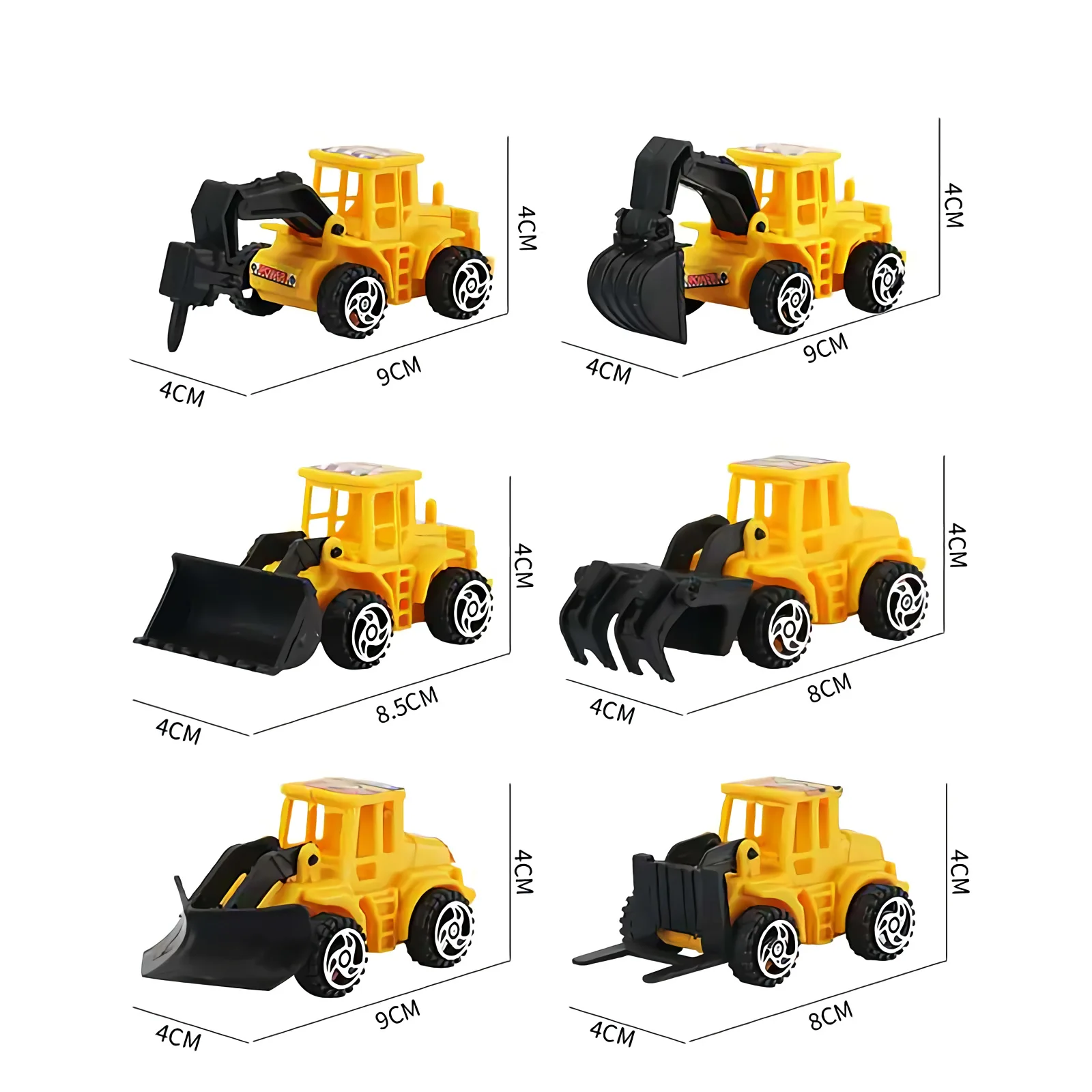 new arrival Plastic 6 Pcs Set Tractor Toy Vehicles for Boys Cake Decorating Supplies for Boys Baby Birthday Cake Party