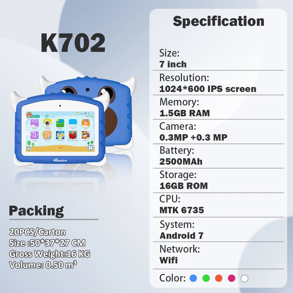 Kid Educational Pc Gaming 7 Inch Learning Tablets Pc For School Enfant Tablette Educative Kids Pad Tablet