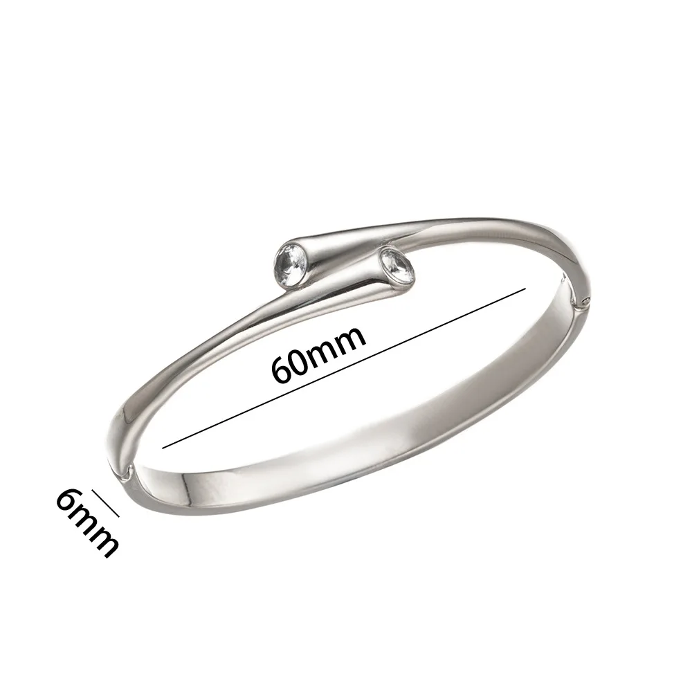 Titanium Steel Minimalist Female Bracelet Selling  Selling Highend Vacuum Furnace Electroplated Smooth Stainless Steel Bracelet